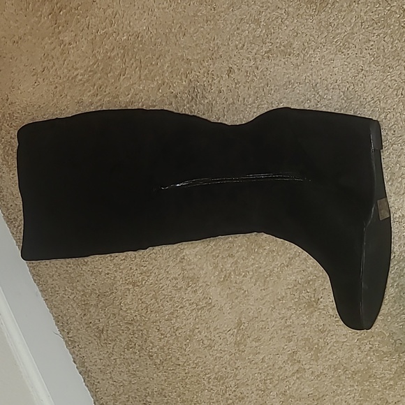 Black Suede Wedge Boot - Picture 4 of 4